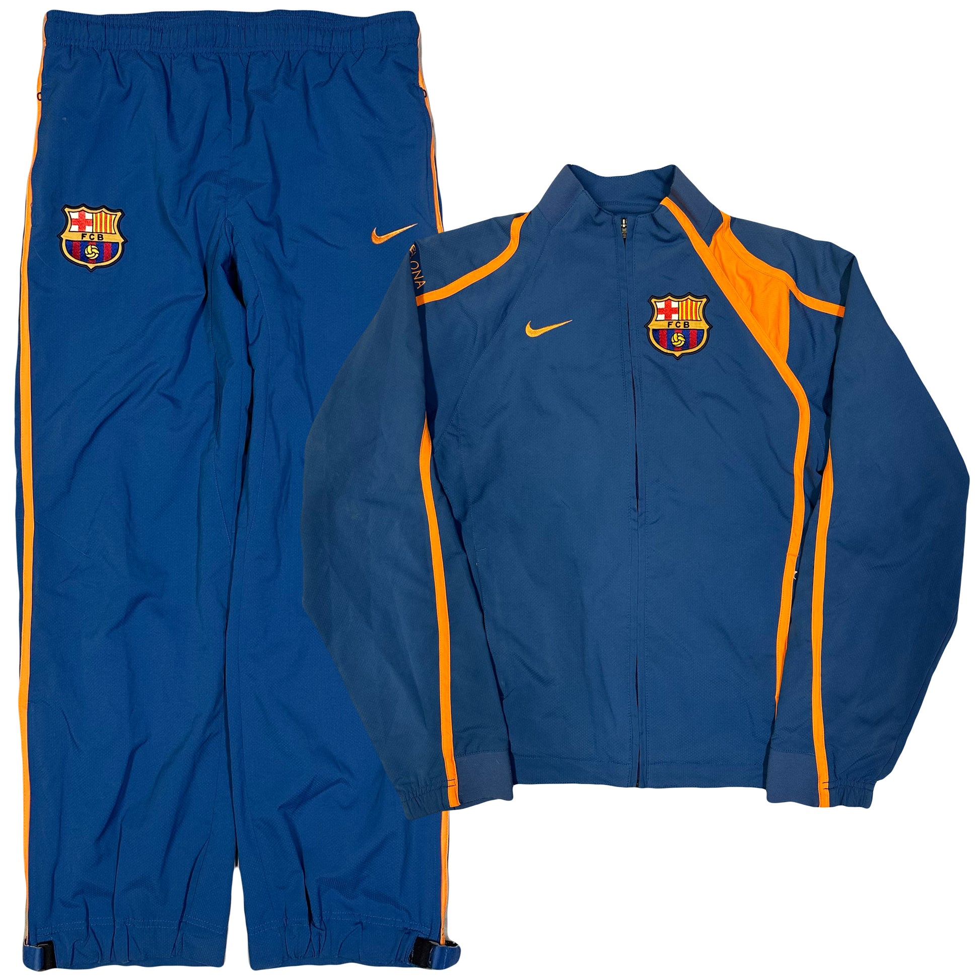 Nike T90 Barcelona 2005/06 Tracksuit In Blue & Orange ( S ) - 1036 Emporium