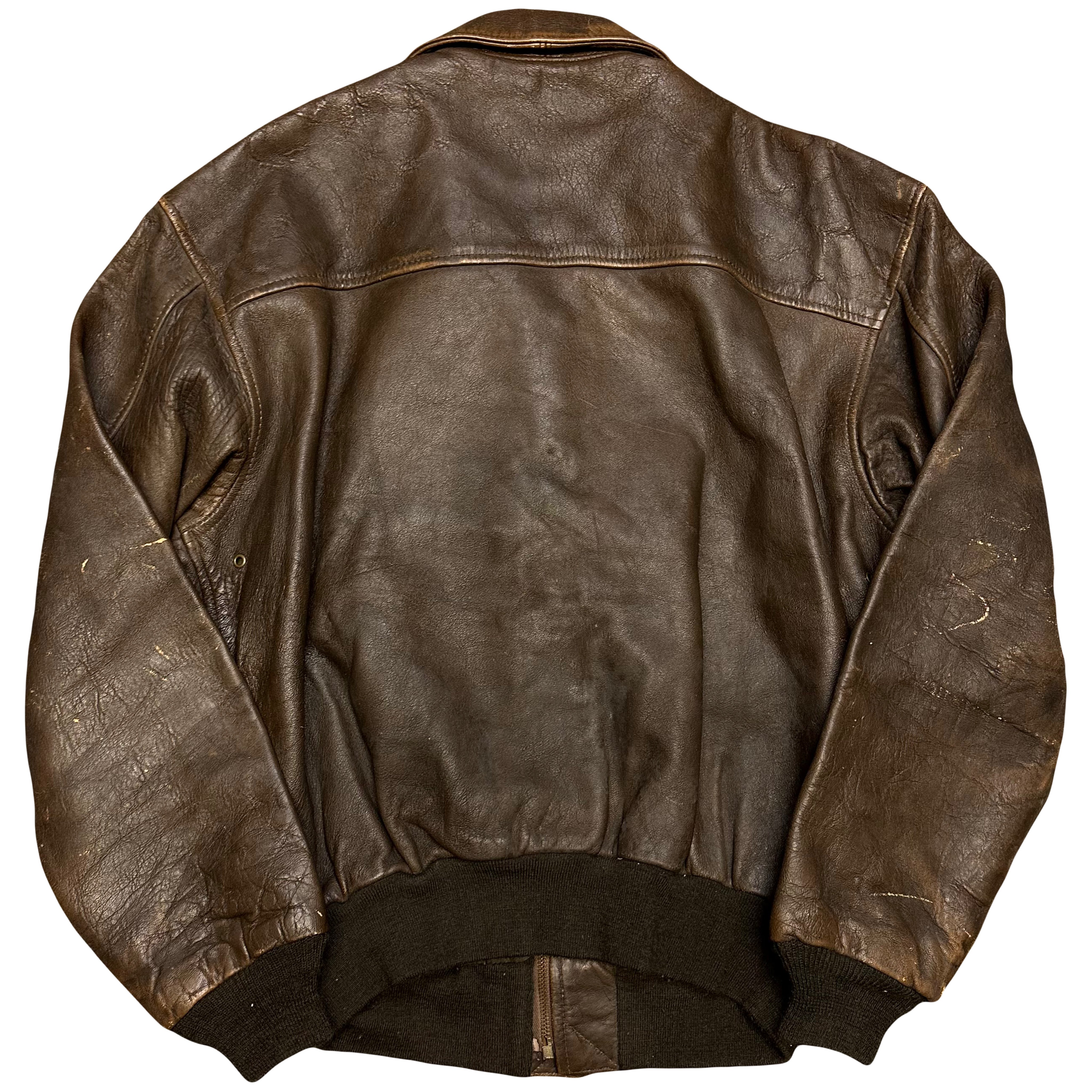 Avirex A-2 Leather Jacket In Brown ( M )