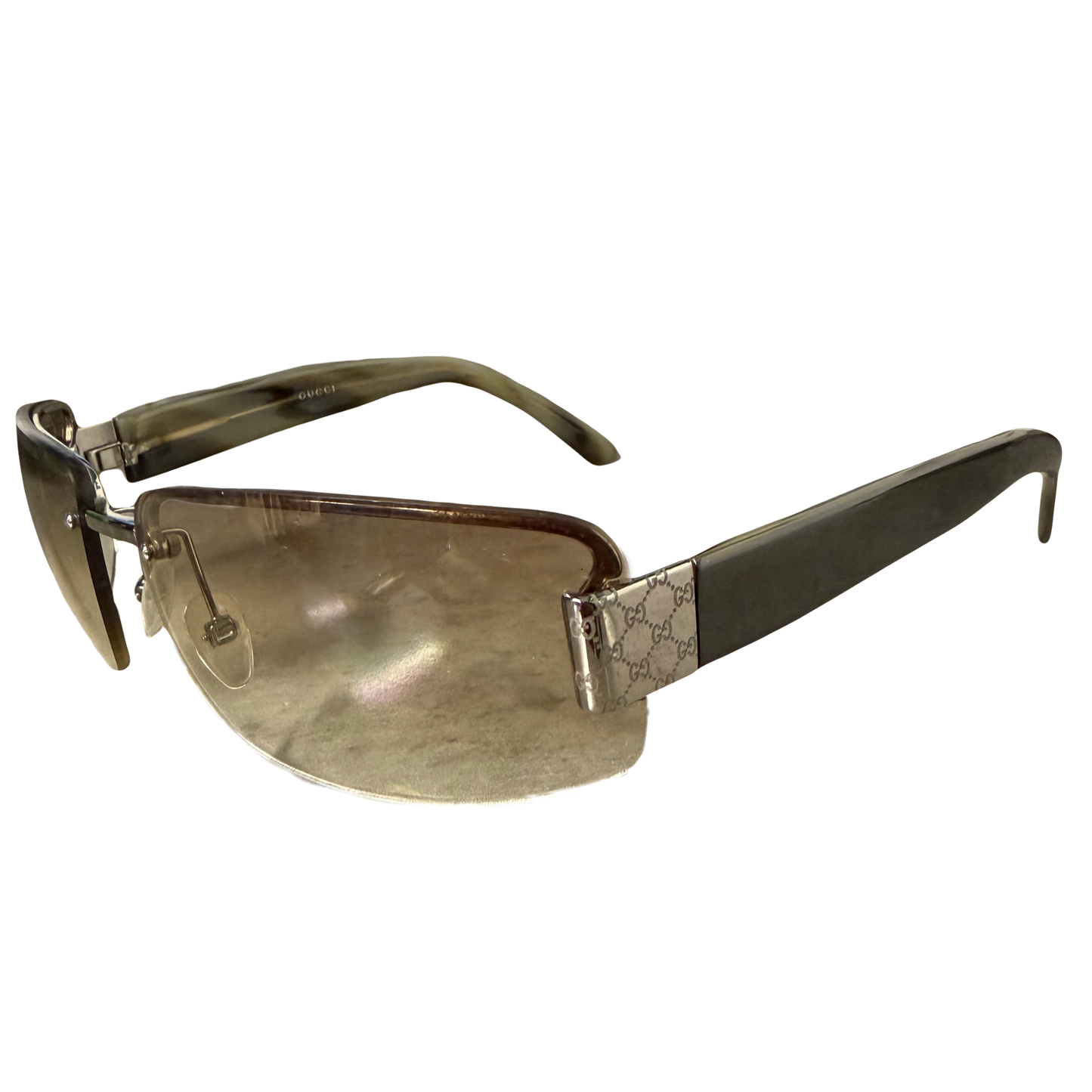Gucci Monogram Sunglasses In Olive Green
