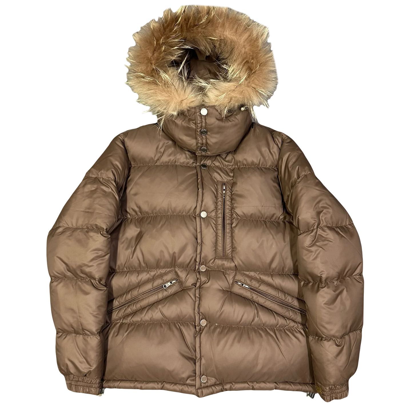 Camp 7 Fur Hood Puffer Jacket In Brown (S)