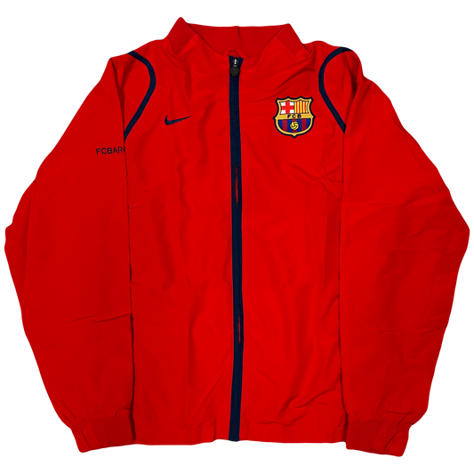 Nike Total 90 Barcelona 2005/06 Tracksuit Top In Red & Navy ( L )