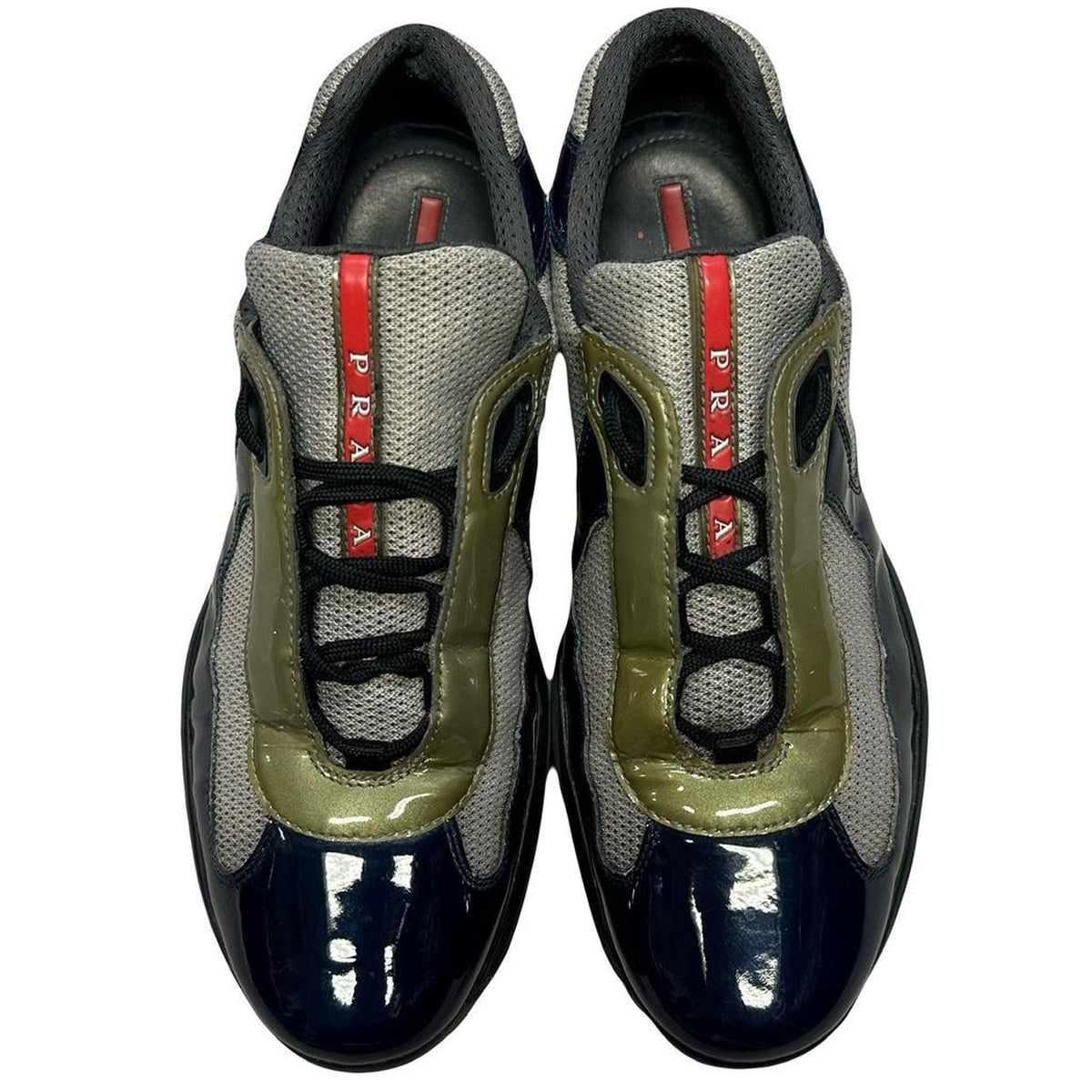 Prada America’s Cup Sneakers In Navy & Olive (7UK)
