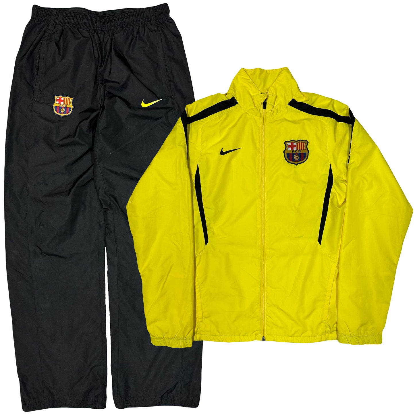 Nike 2010/11 Barcelona Tracksuit In Black & Yellow ( S )