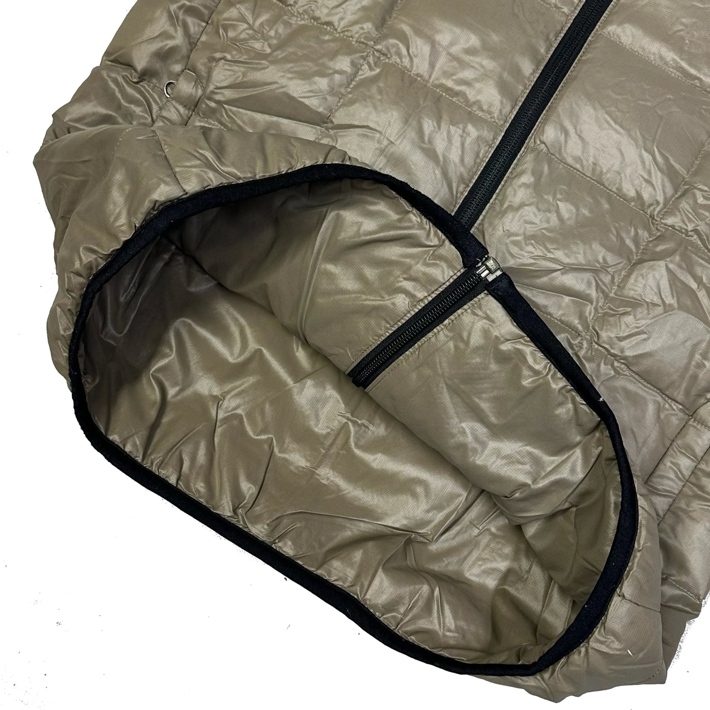 Camp 7 Square Stitch Puffer Jacket In Light Khaki Green (S)