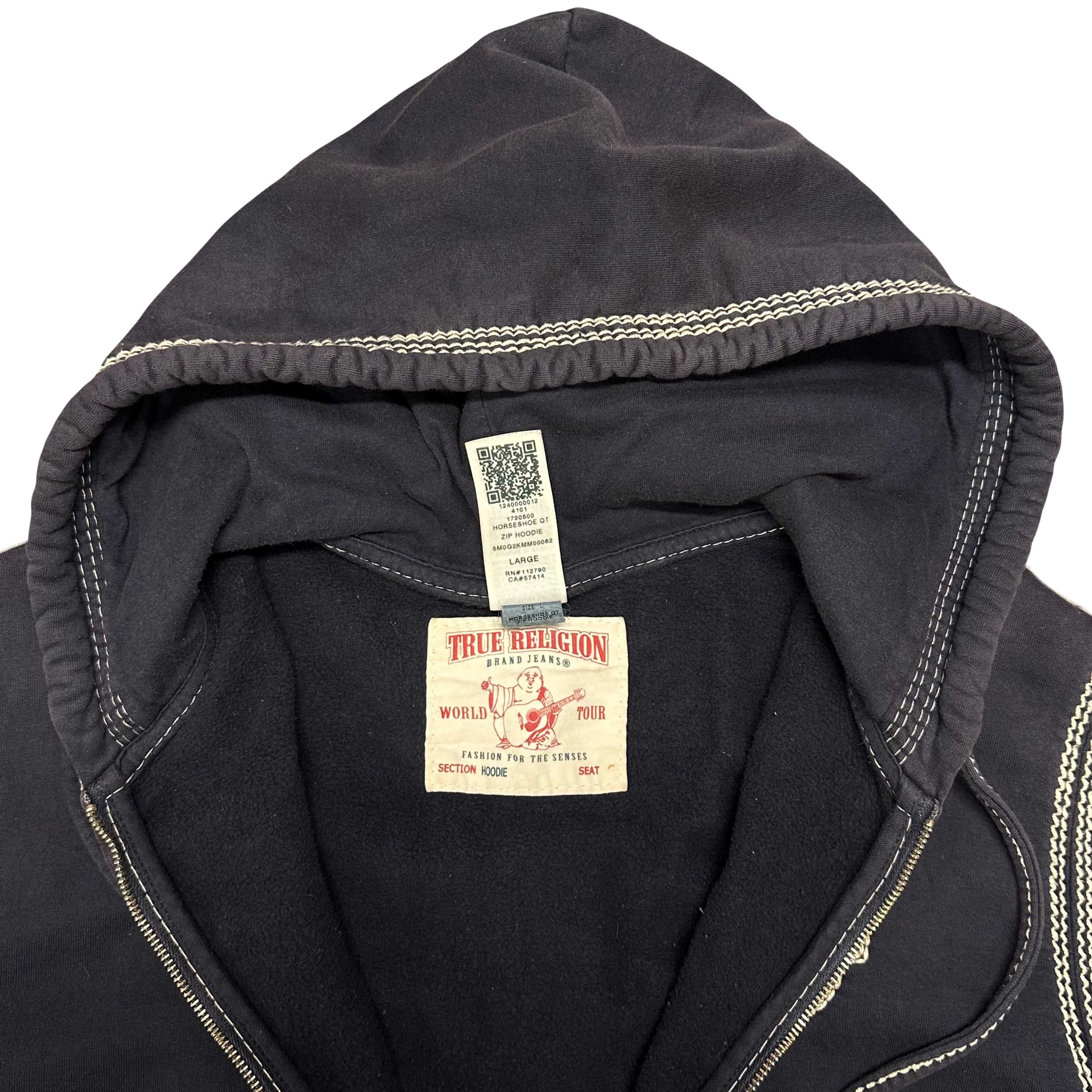 True Religion Contrast Stitch Hoodie ( L )