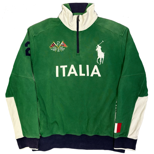 Ralph Lauren Italia Quarterzip Sweatshirt In Green ( L )