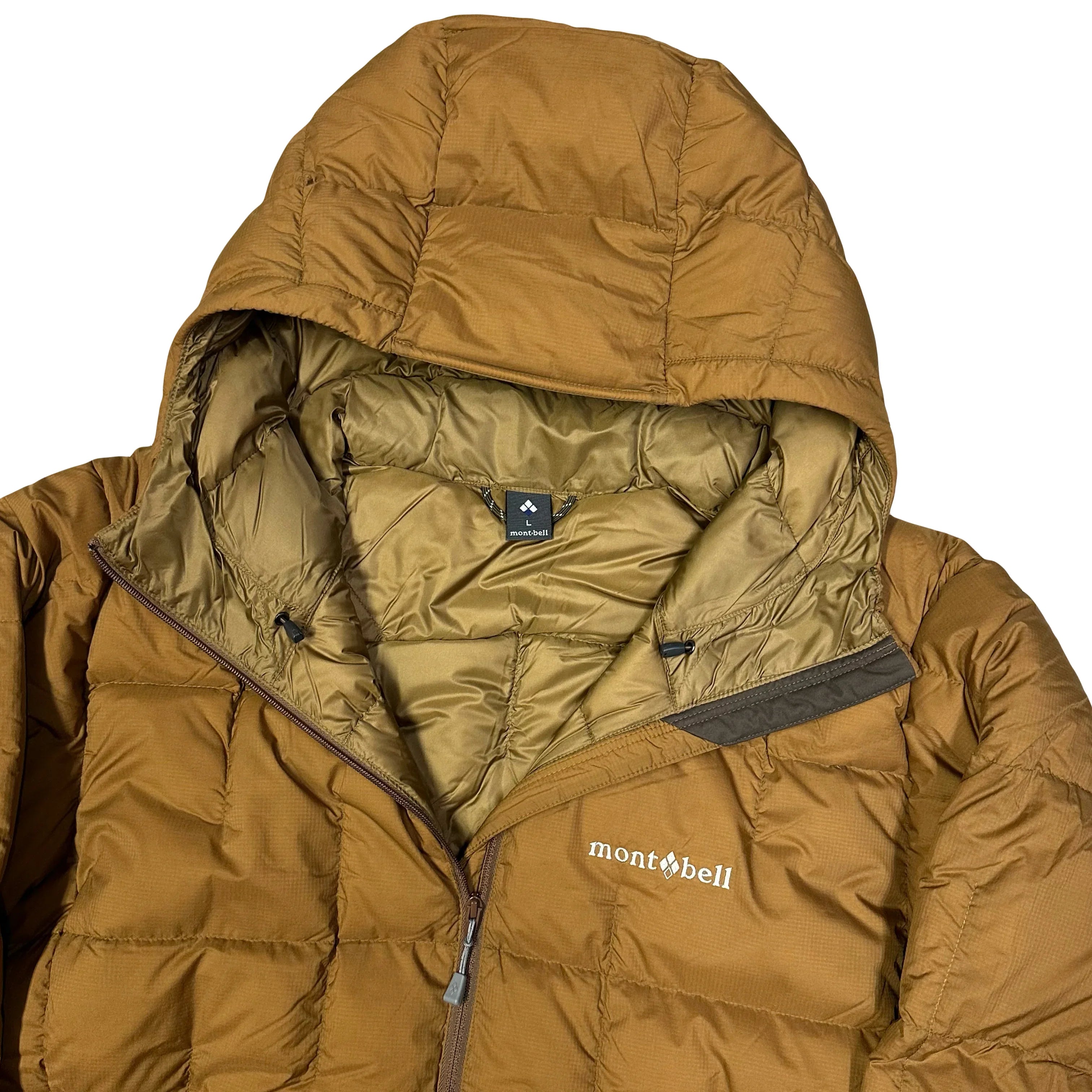 Montbell Puffer Jacket In Brown - Neige Down Parka ( L ) – 1036