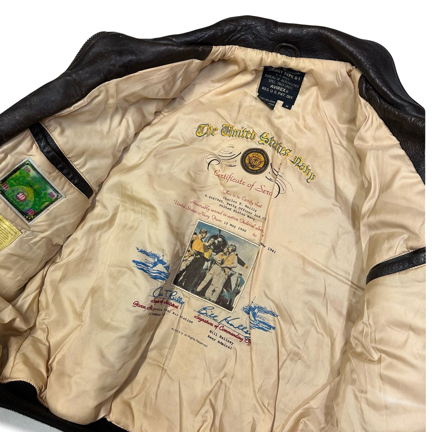 Avirex G-1 Leather Jacket In Brown ( M )