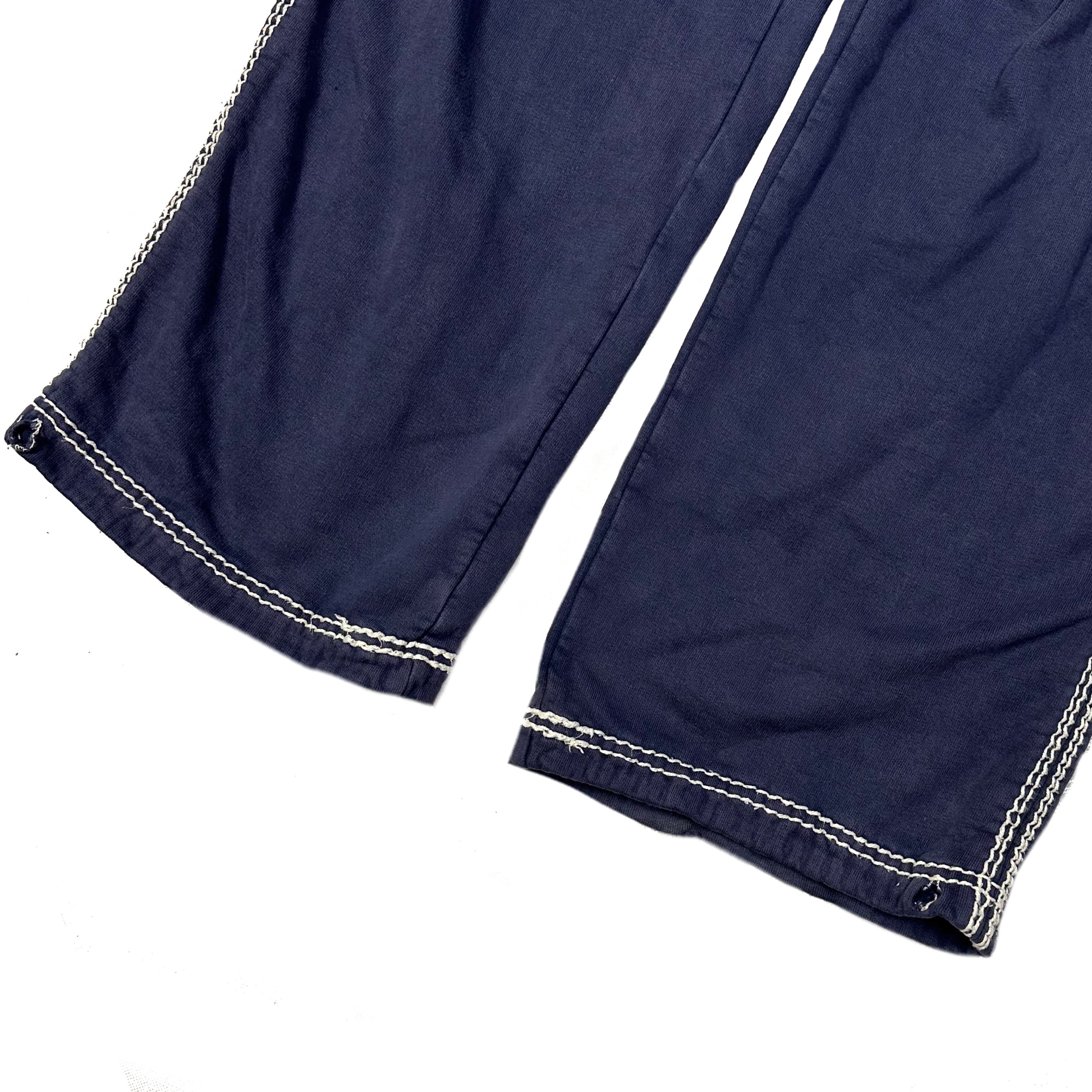 True Religion Contrast Stitch Tracksuit Bottoms In Navy ( L )