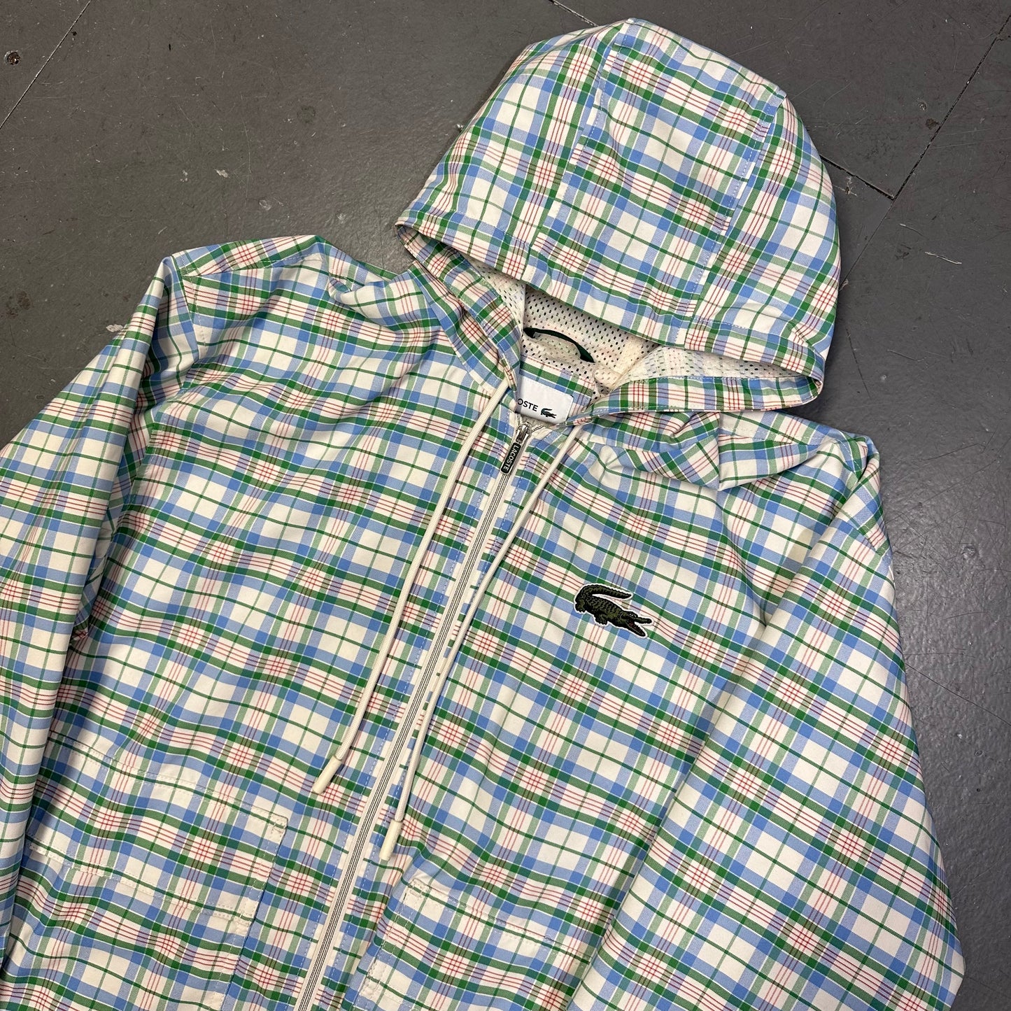 Lacoste Plaid Jacket In White ( XL )