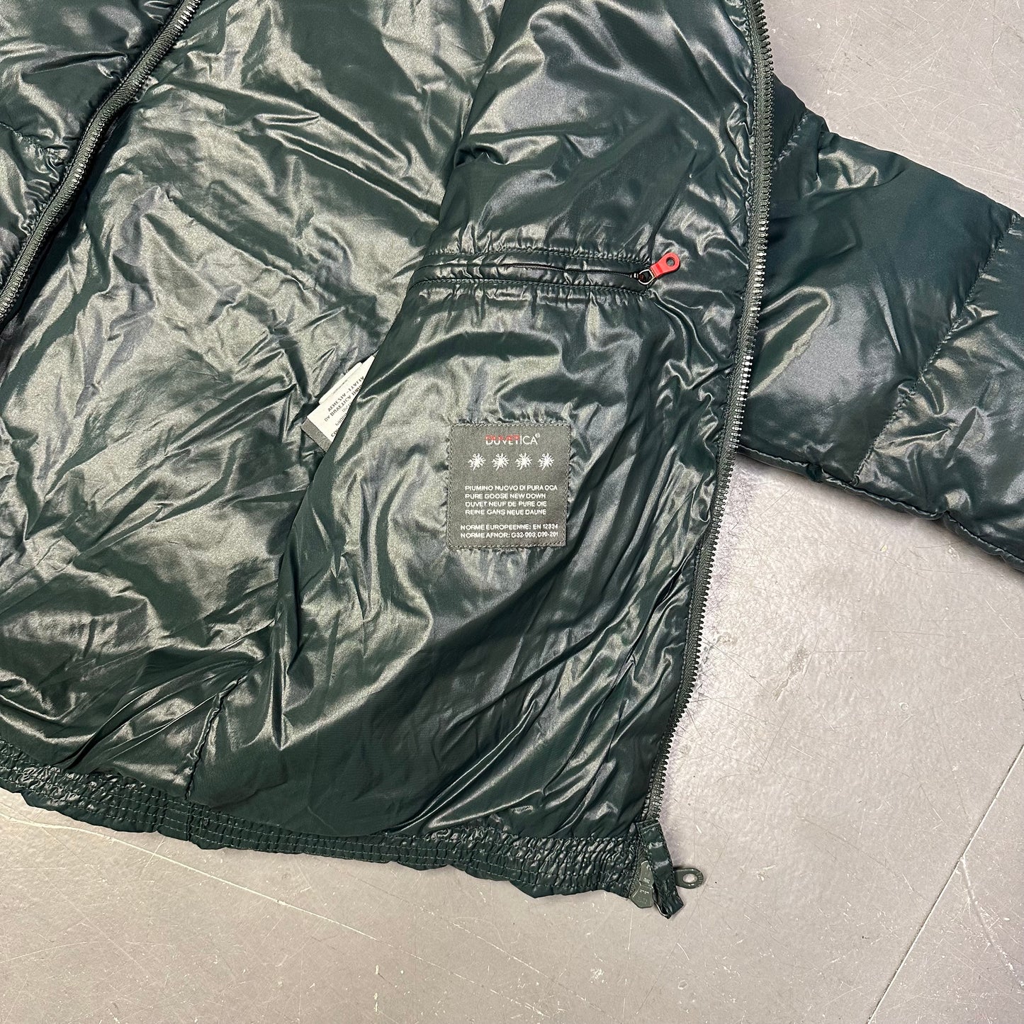 Duvetica Fur Hood Puffer Jacket In Teal Blue (S)