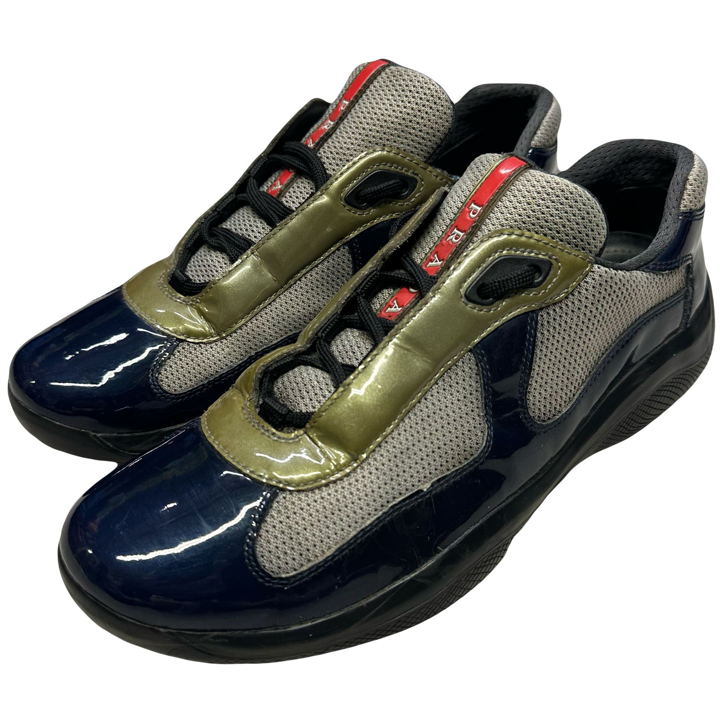 Prada America’s Cup Sneakers In Navy & Olive (7UK/8US)