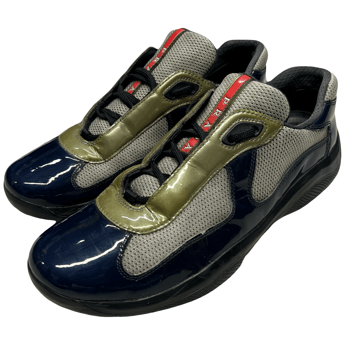 Prada America’s Cup Sneakers In Navy & Olive (7UK/8US)