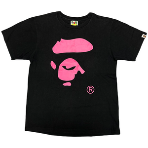 Bape Milo Head T-Shirt In Black & Pink ( M )
