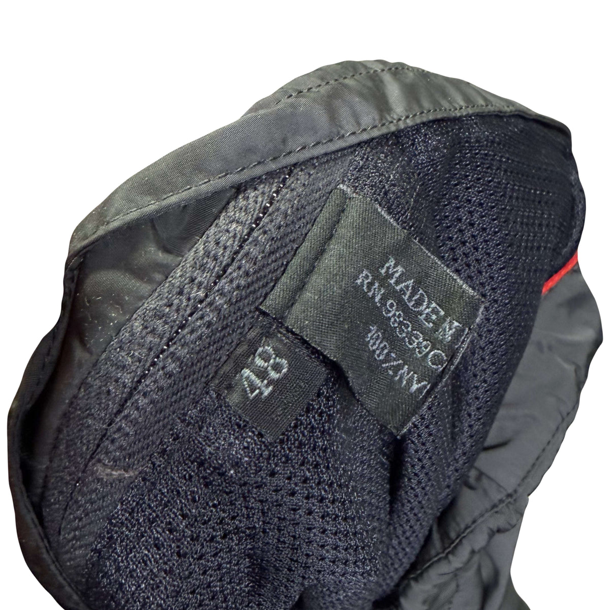 Prada Sort Full Zip Nylon Trousers In Charcoal Grey (W32)
