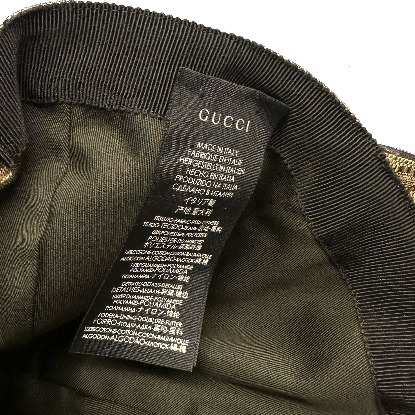 Gucci Monogram Cap In Tan ( L )