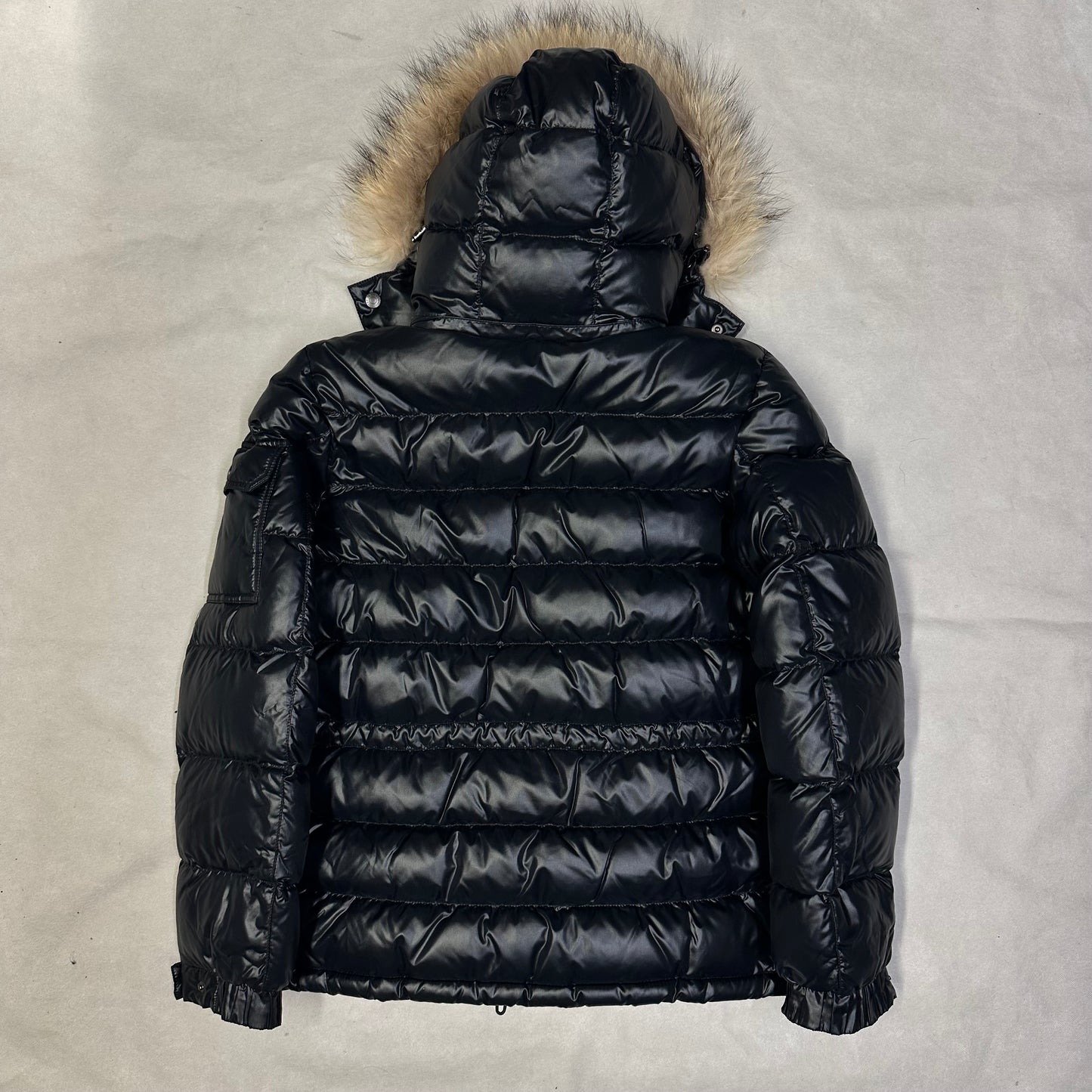 Pazzo Denim Store Puffer Jacket With Fur Hood In Black ( M )