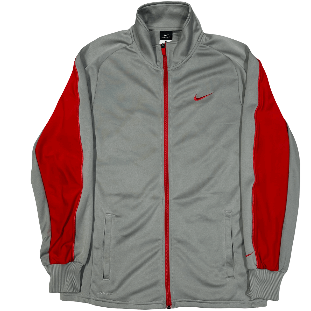 Nike 2000s Nylon Tracksuit In Grey & Red ( M / L ) - 1036 Emporium
