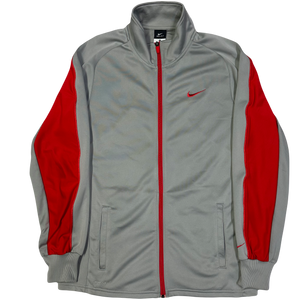 Nike 2000s Nylon Tracksuit In Grey & Red ( M / L )