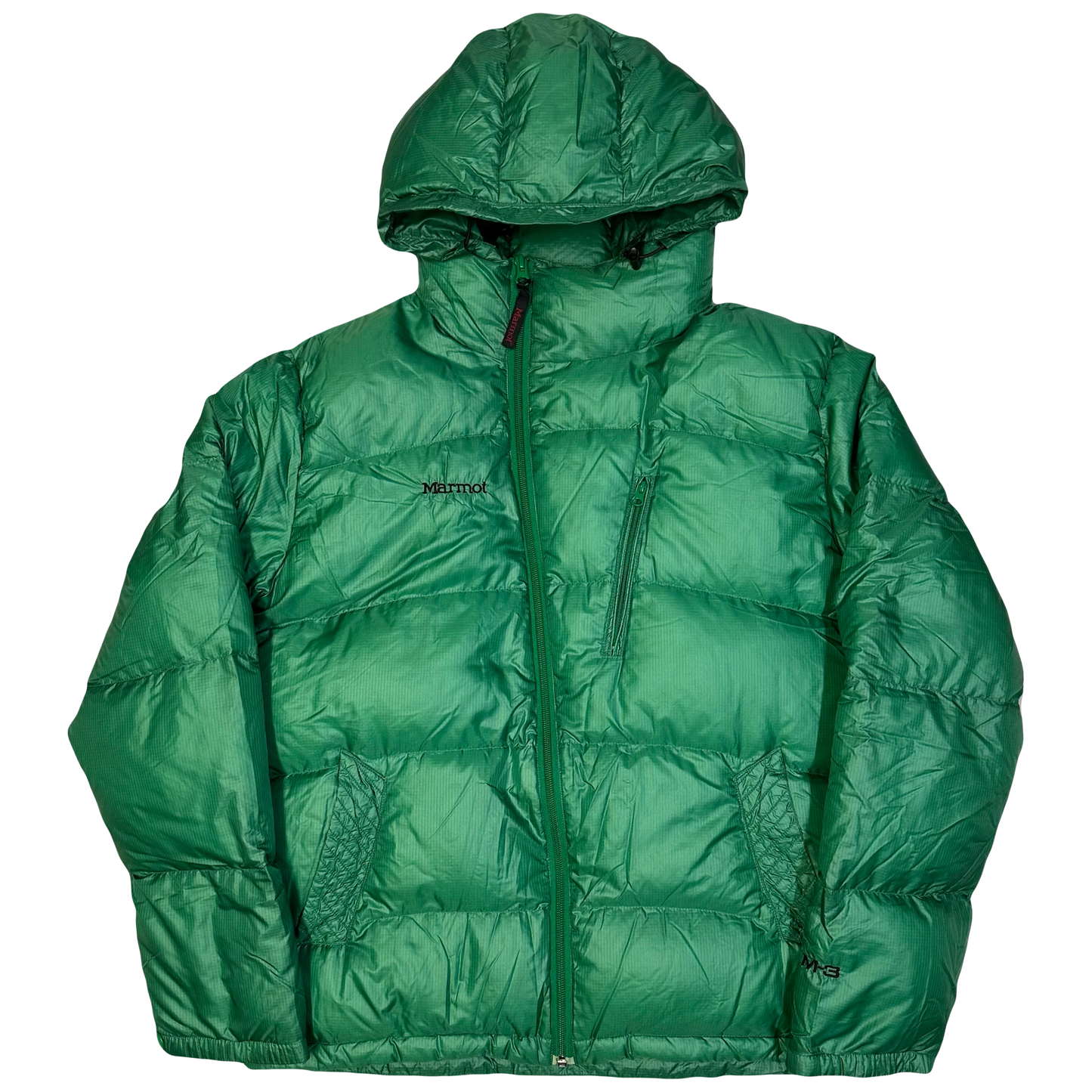 Marmot Asymmetrical Down Puffer Jacket In Green ( L )