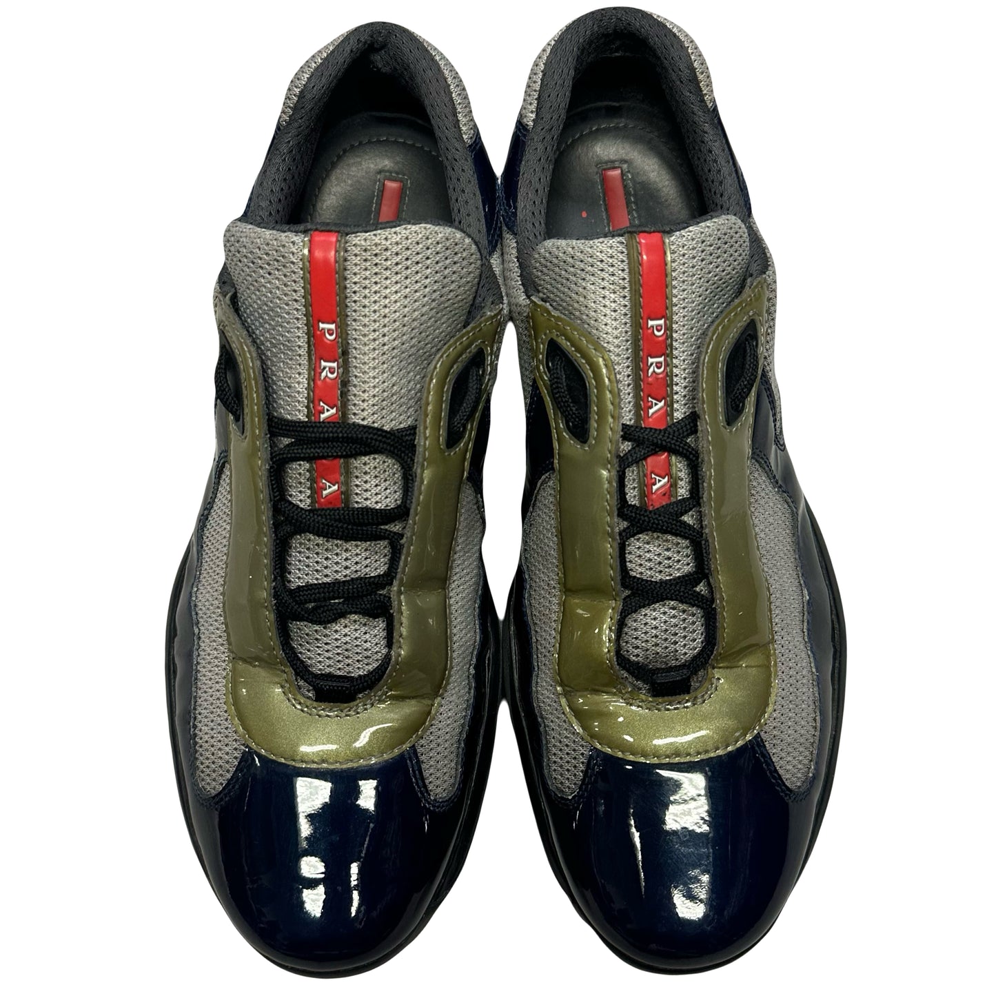 Prada America’s Cup Sneakers In Navy & Olive (7UK/8US)