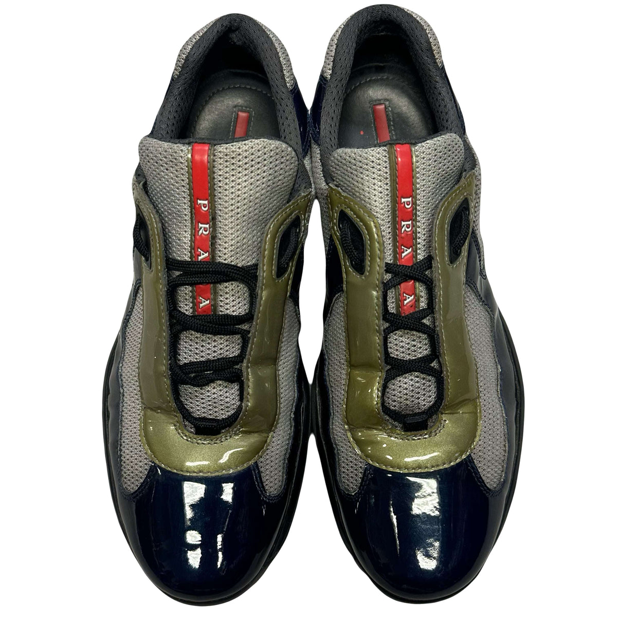 Prada America’s Cup Sneakers In Navy & Olive (7UK/8US)