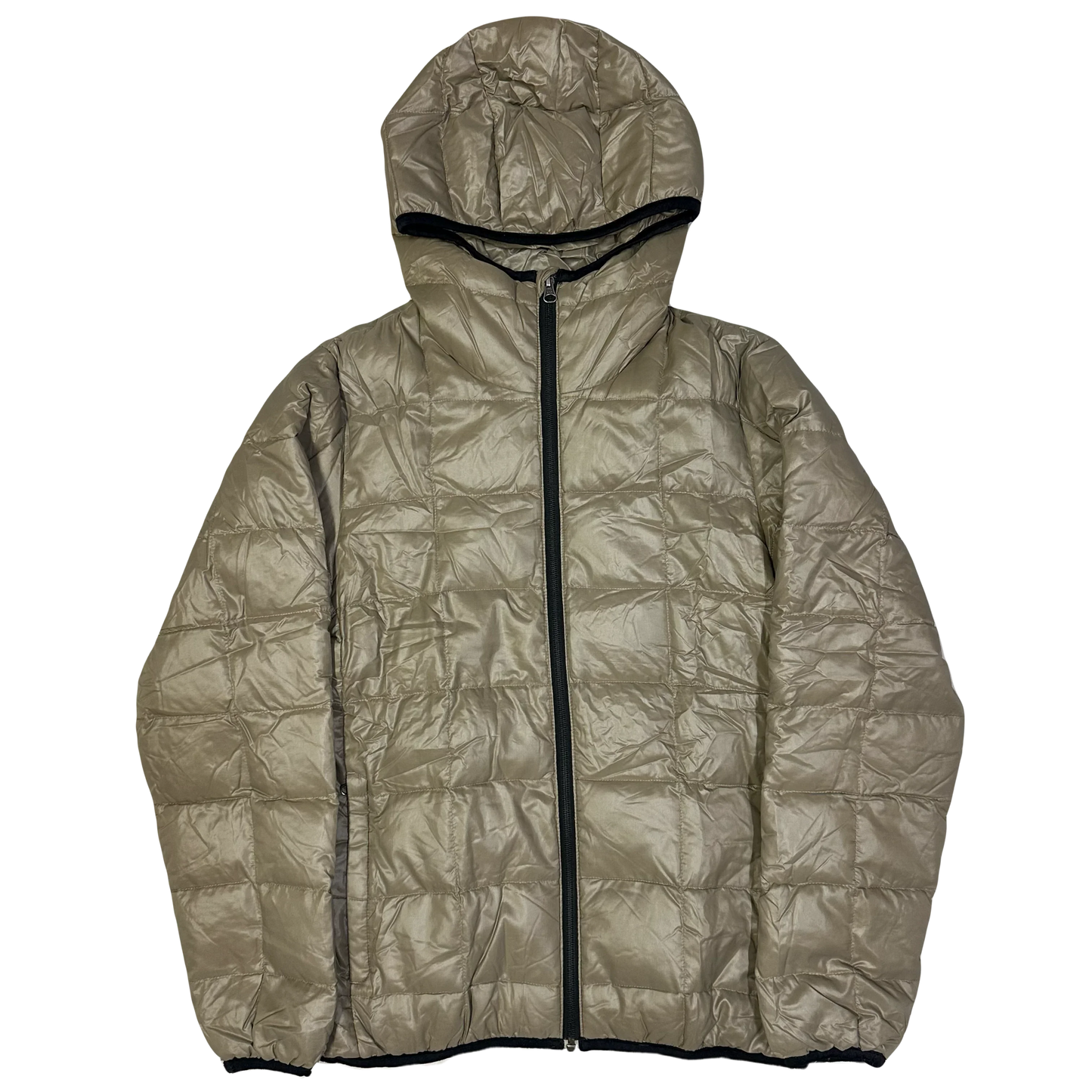 Camp 7 Square Stitch Puffer Jacket In Light Khaki Green (S)