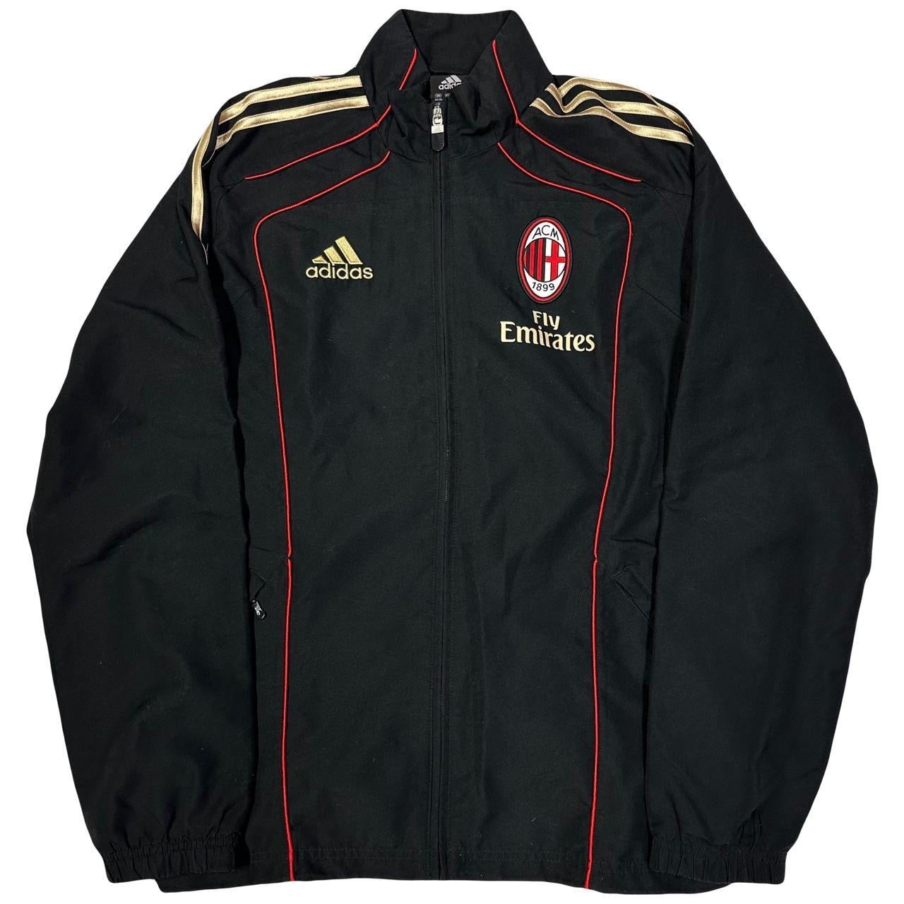 Adidas AC Milan 2010/12 Tracksuit In Black, Gold & Red ( M )