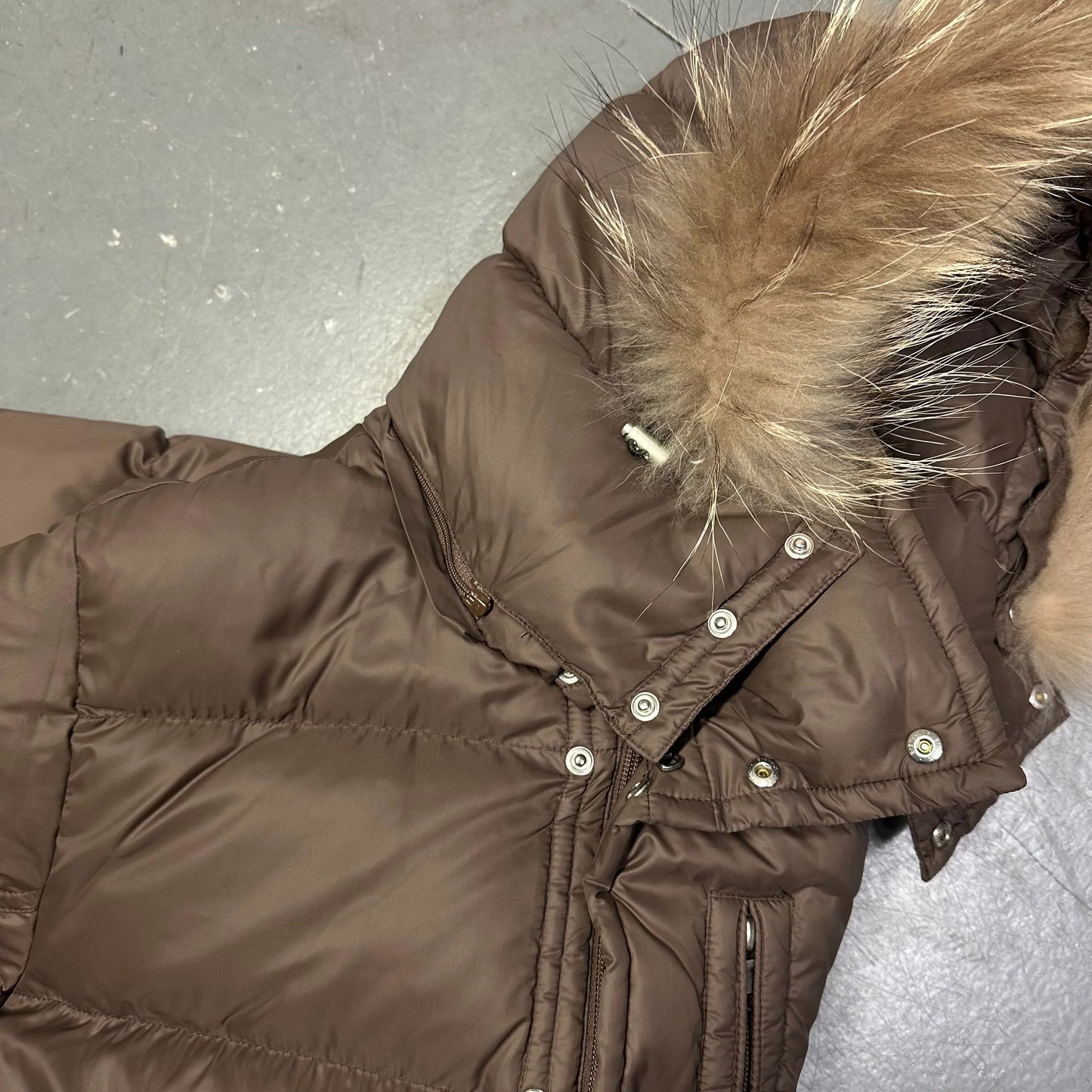 Camp 7 Fur Hood Puffer Jacket In Brown (S)