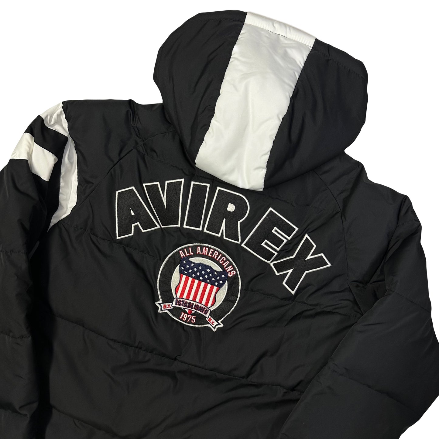 Avirex Spell Out Puffer Jacket In Black ( M )