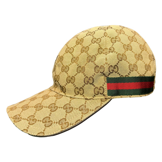 Gucci Monogram Cap In Tan (L)