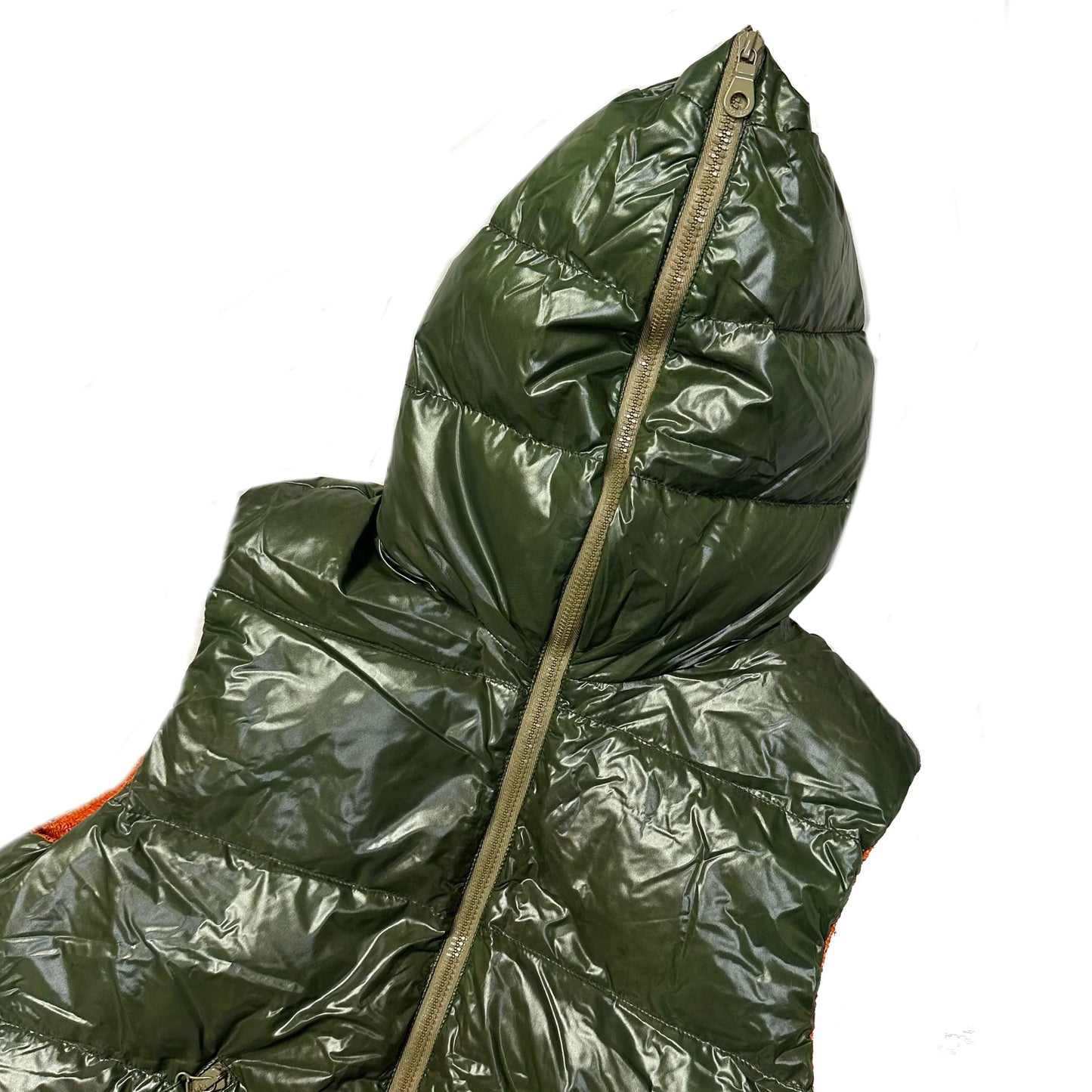 Duvetica Hooded Puffer Gilet In Khaki Green ( S )