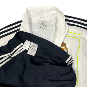 Adidas Real Madrid 2010/11 Tracksuit In White & Black ( M )