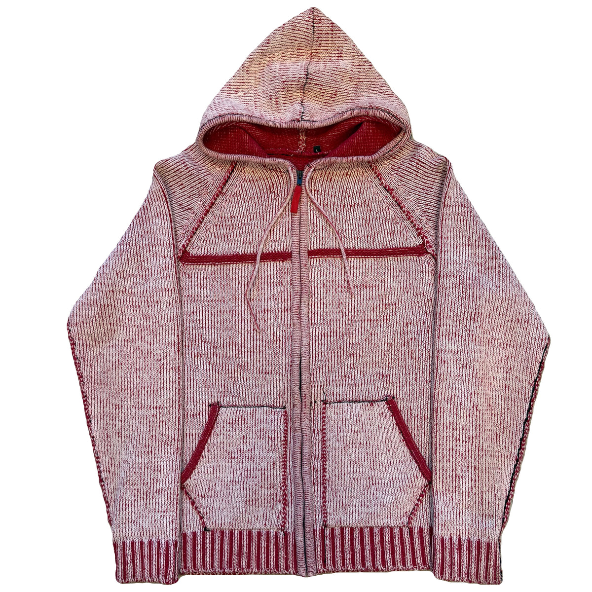 Heavy Knit Hoodie In Red (L)