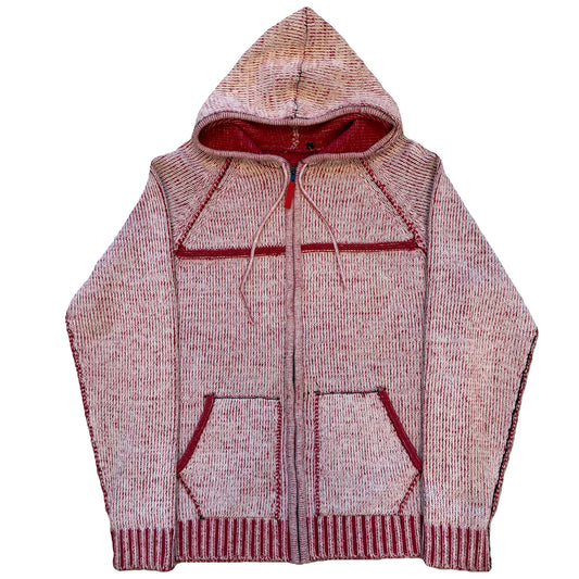 Heavy Knit Hoodie In Red (L)