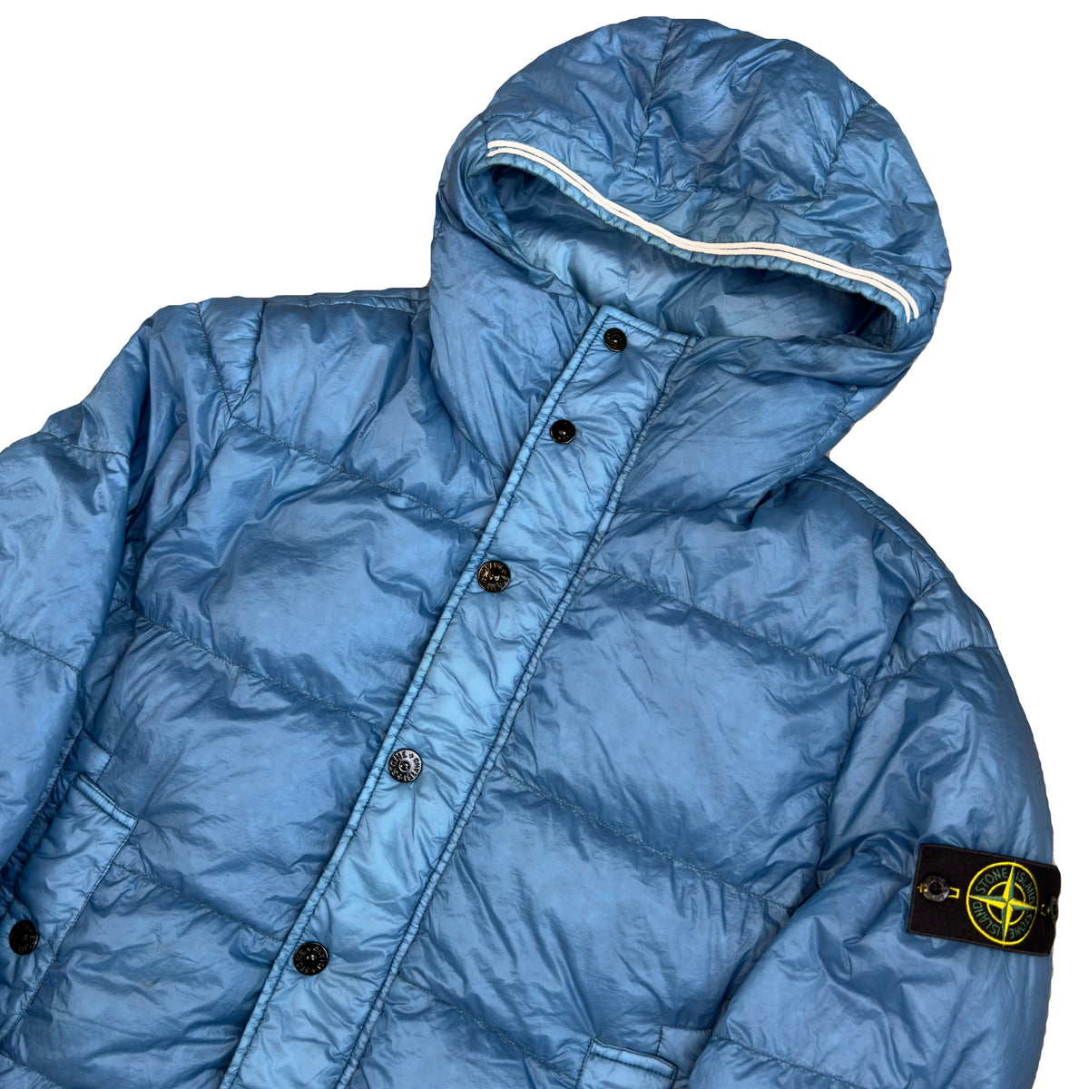 Stone Island AW/13 Garment Dyed Puffer Jacket In Blue (L)