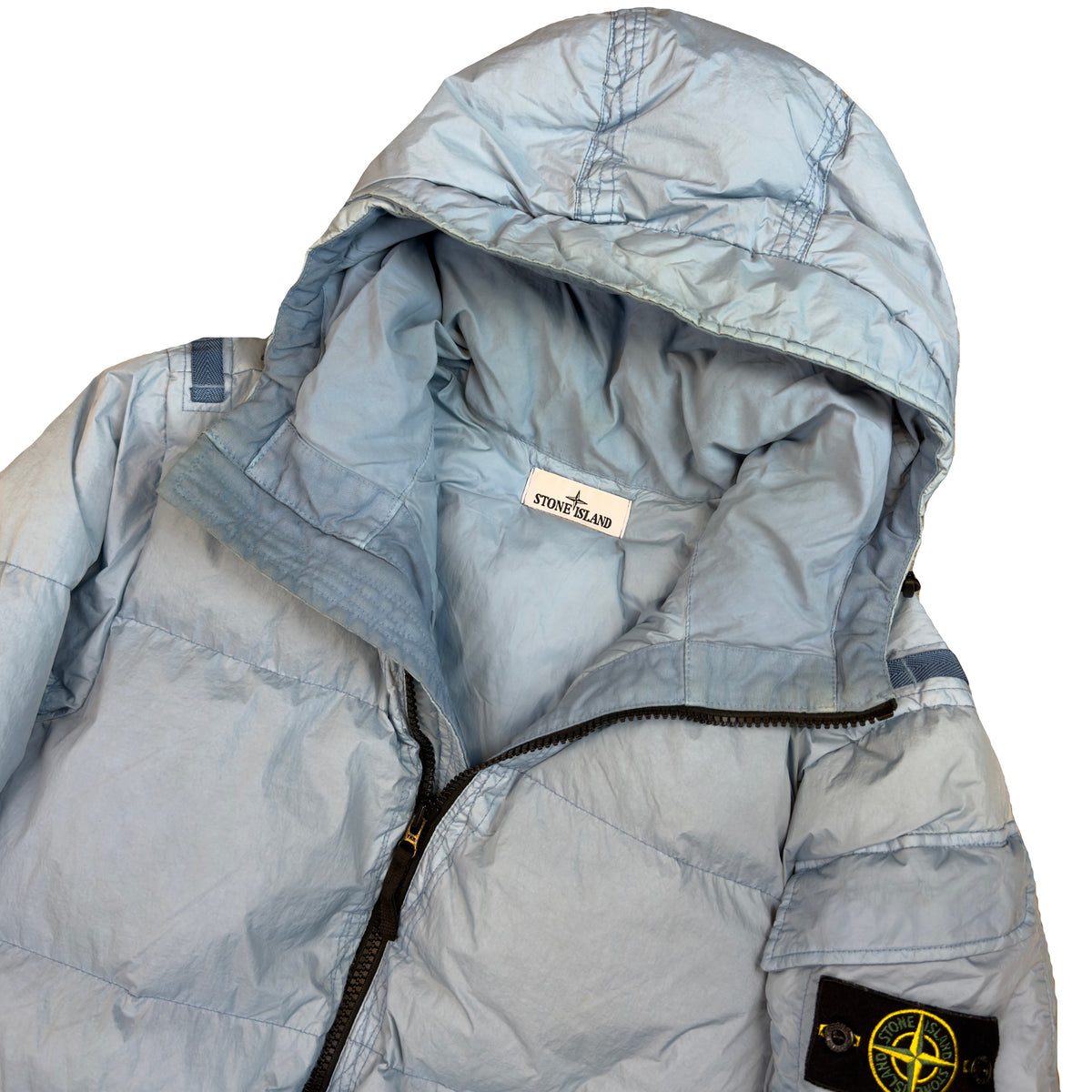 Stone Island AW/22 Crinkle Reps Puffer Jacket In Blue (L)