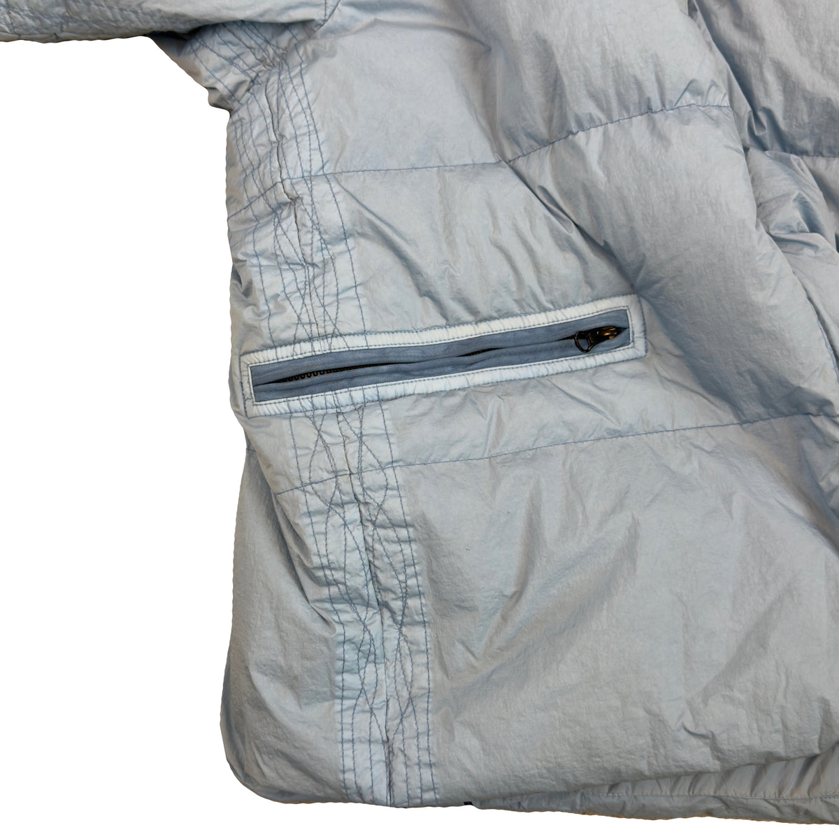 Stone Island AW/22 Crinkle Reps Puffer Jacket In Blue (L)