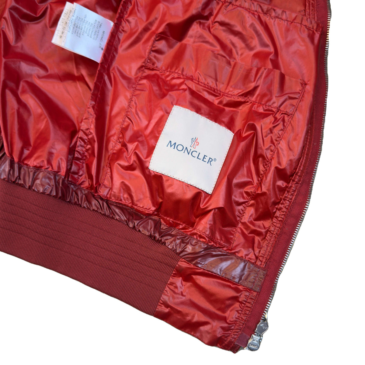 Moncler Nylon Zipped Jacket In Burgundy (S)
