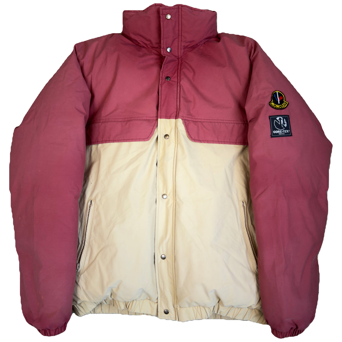 Moncler X ASICS Puffer Jacket In Red & Beige (S)