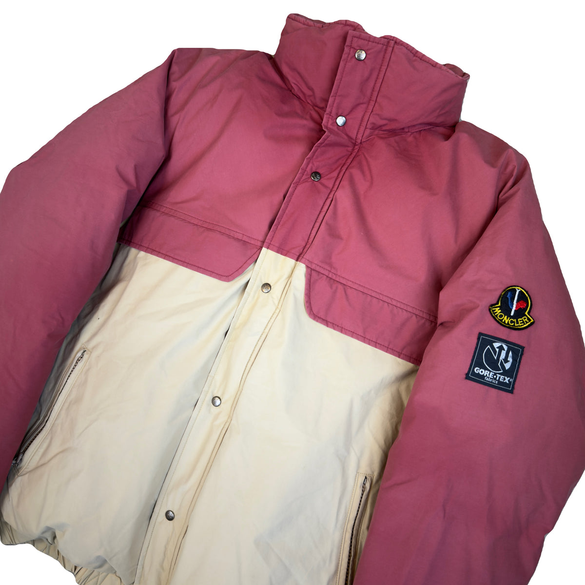 Moncler X ASICS Puffer Jacket In Red & Beige (S)