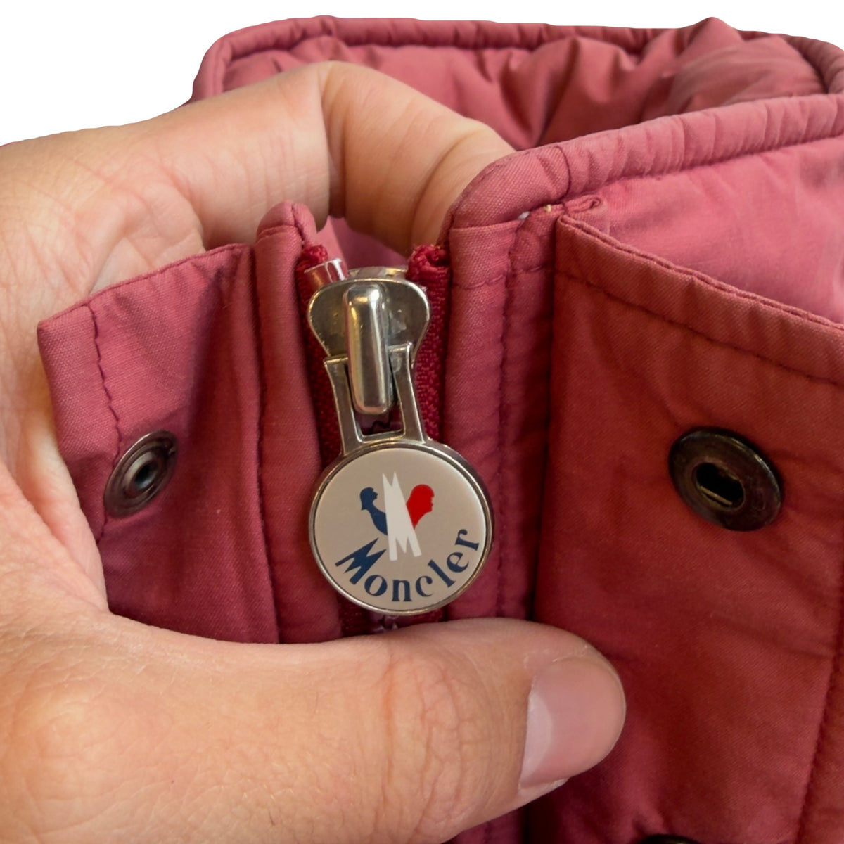 Moncler X ASICS Puffer Jacket In Red & Beige (S)
