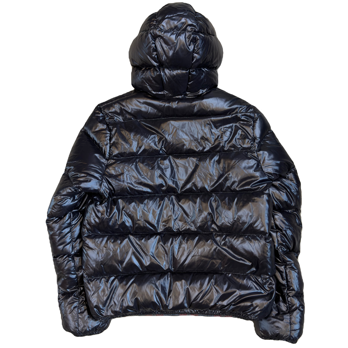 Duvetica Reversible Puffer Jacket In Plaid & Black (M)