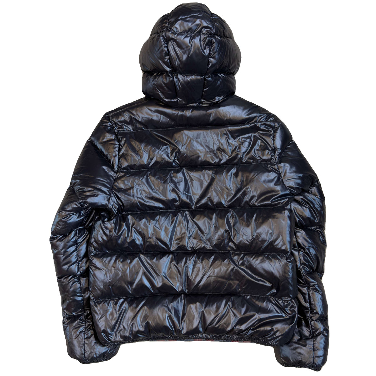 Duvetica Reversible Puffer Jacket In Plaid & Black (M)