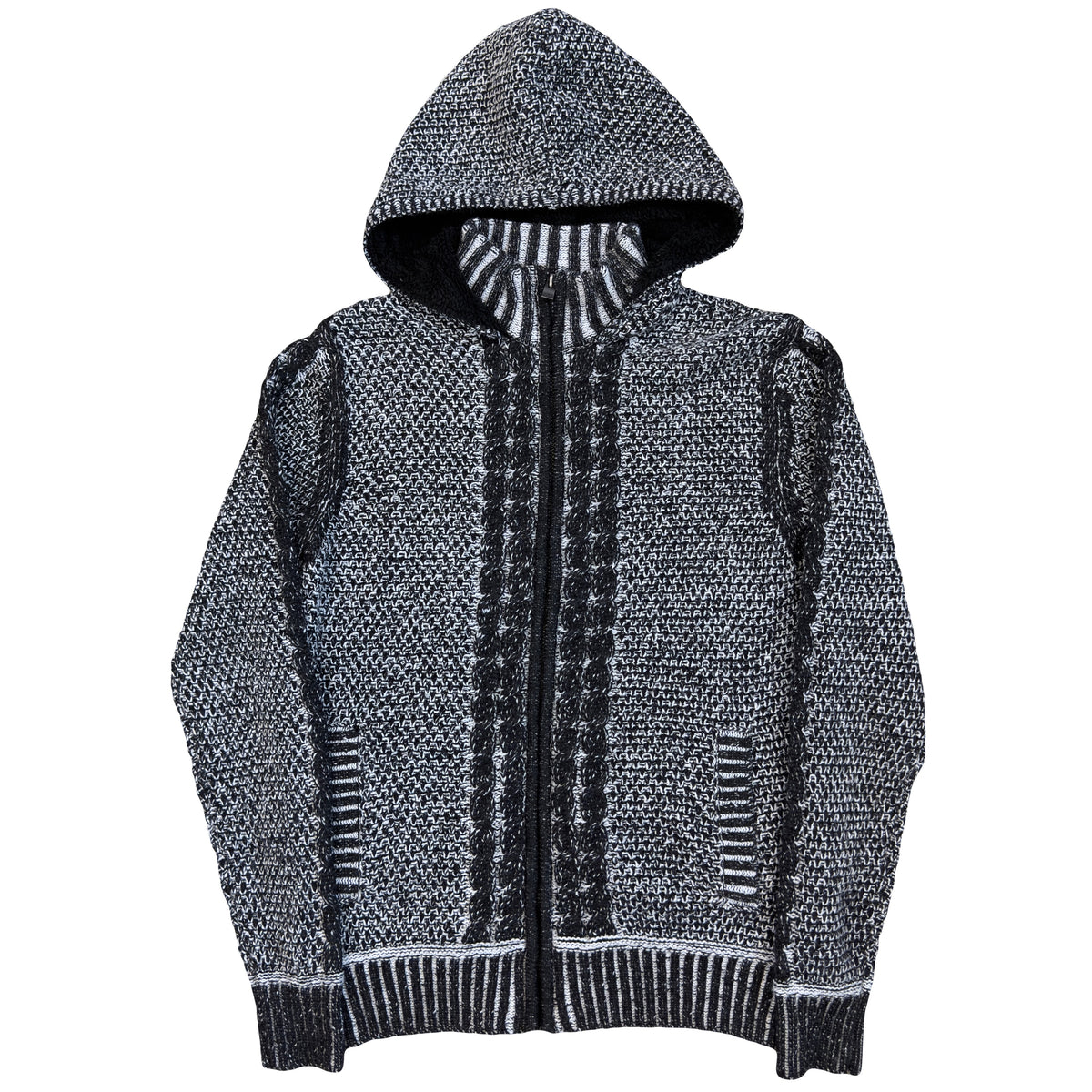 Heavy Knit Hoodie In Black (M)