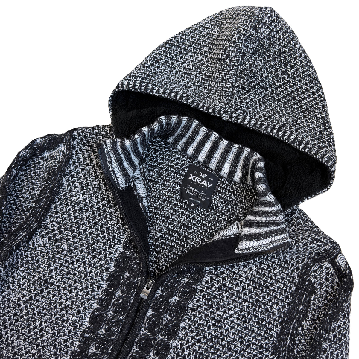Heavy Knit Hoodie In Black (M)