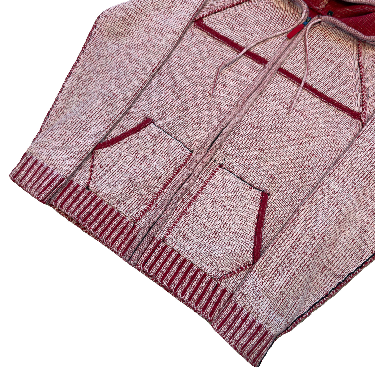 Heavy Knit Hoodie In Red (L)