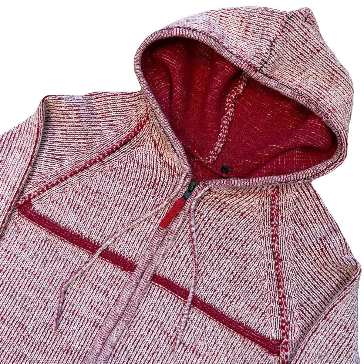 Heavy Knit Hoodie In Red (L)