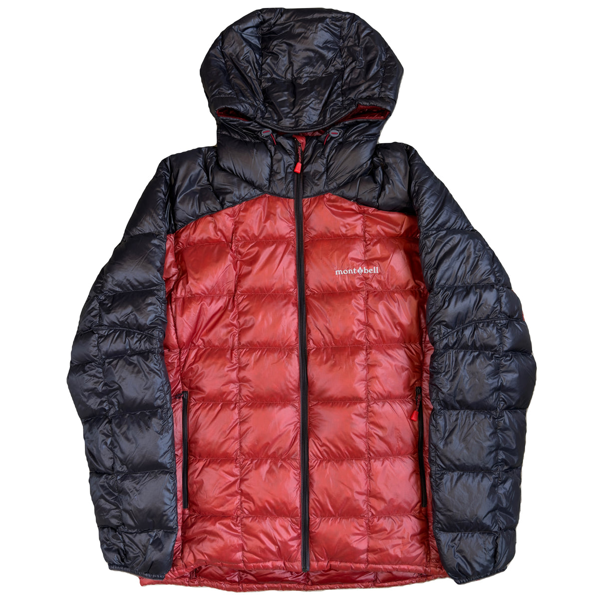 Montbell Superior Down Parka Puffer Jacket In Red & Black (M)