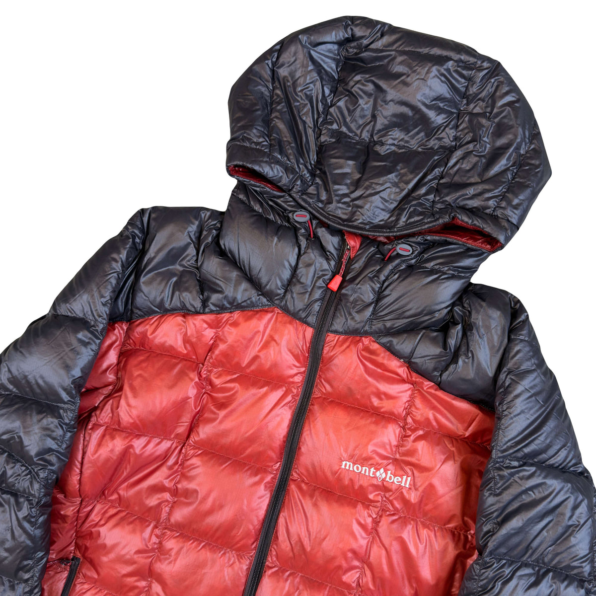 Montbell Superior Down Parka Puffer Jacket In Red & Black (M)